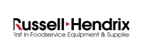 Russell Hendrix black text logo with subtitle First in Food Service Equipment & Supplies used to represent a satisfied Fulfillit client