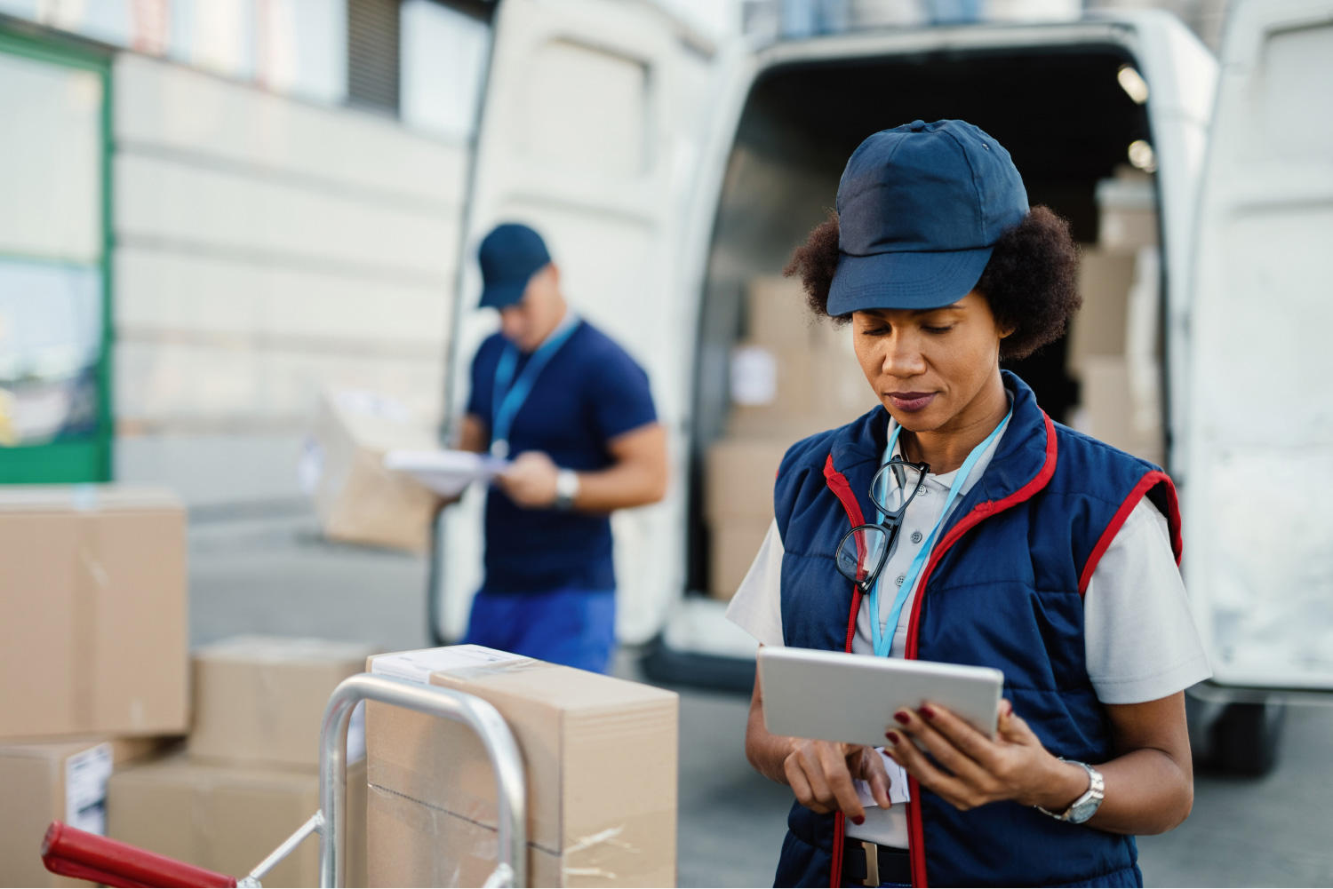 Team using multi-carrier software for shipping